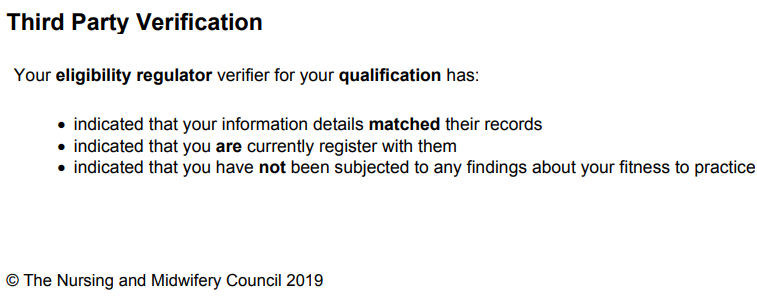 NMC third-party verification